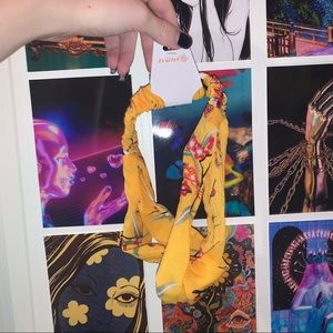 yellow floral print headband